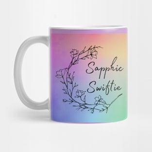 Sapphic Swiftie Pride Subtle Rainbow and Femme Flower Mug